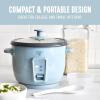 imageGreenLife Electric Rice Cooker 3Cups Uncooked6Cups Cooked Removable PFASFree Nonstick Pot OneSwitch Design Auto Keep Warm Small Space Saving Rice Paddle Soup Grains Oatmeal 15 QT Whiteblue haze