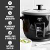 imageGreenLife Electric Rice Cooker 3Cups Uncooked6Cups Cooked Removable PFASFree Nonstick Pot OneSwitch Design Auto Keep Warm Small Space Saving Rice Paddle Soup Grains Oatmeal 15 QT Whiteblack