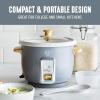 imageGreenLife Electric Rice Cooker 3Cups Uncooked6Cups Cooked Removable PFASFree Nonstick Pot OneSwitch Design Auto Keep Warm Small Space Saving Rice Paddle Soup Grains Oatmeal 15 QT WhiteGrey