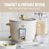 imageGreenLife Electric Rice Cooker 3Cups Uncooked6Cups Cooked Removable PFASFree Nonstick Pot OneSwitch Design Auto Keep Warm Small Space Saving Rice Paddle Soup Grains Oatmeal 15 QT WhiteCream