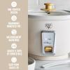 imageGreenLife Electric Rice Cooker 3Cups Uncooked6Cups Cooked Removable PFASFree Nonstick Pot OneSwitch Design Auto Keep Warm Small Space Saving Rice Paddle Soup Grains Oatmeal 15 QT WhiteCream