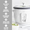 imageGreenLife Electric Rice Cooker 3Cups Uncooked6Cups Cooked Removable PFASFree Nonstick Pot OneSwitch Design Auto Keep Warm Small Space Saving Rice Paddle Soup Grains Oatmeal 15 QT WhiteWhite