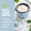 imageGreenLife Electric Rice Cooker 3Cups Uncooked6Cups Cooked Removable PFASFree Nonstick Pot OneSwitch Design Auto Keep Warm Small Space Saving Rice Paddle Soup Grains Oatmeal 15 QT Whiteblue haze