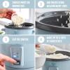 imageGreenLife Electric Rice Cooker 3Cups Uncooked6Cups Cooked Removable PFASFree Nonstick Pot OneSwitch Design Auto Keep Warm Small Space Saving Rice Paddle Soup Grains Oatmeal 15 QT Whiteblue haze