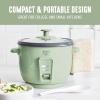 imageGreenLife Electric Rice Cooker 3Cups Uncooked6Cups Cooked Removable PFASFree Nonstick Pot OneSwitch Design Auto Keep Warm Small Space Saving Rice Paddle Soup Grains Oatmeal 15 QT Whitesage
