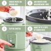 imageGreenLife Electric Rice Cooker 3Cups Uncooked6Cups Cooked Removable PFASFree Nonstick Pot OneSwitch Design Auto Keep Warm Small Space Saving Rice Paddle Soup Grains Oatmeal 15 QT Whitesage