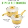 imageGreenLife Soft Grip 1QT and 2QT Saucepan Set Healthy Ceramic Nonstick Non Toxic PFAS ampamp PFOAFree Dishwasher Safe Glass Lids StayCool Handles Easy Clean Cookware Kitchen Essentials BlackYellow