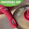 imageGreenLife Soft Grip Healthy Ceramic Nonstick Saucepan with Lid 3QT Red