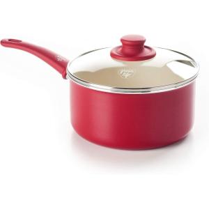 imageGreenLife Soft Grip Healthy Ceramic Nonstick Saucepan with Lid 3QT Red
