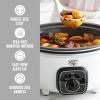 imageGreenLife 35QT Slow Cooker NonToxic PFASFree Ceramic Nonstick Removable Interior Bowl Programmable Keep Warm Stovetop ampamp Oven Safe Dishwasher Safe Parts Glass Lid PinkWhite