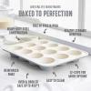 imageGreenLife 12Cup Muffin Pan Healthy Ceramic Nonstick Bakeware PFOA ampamp PFASFree Cupcake Tray Durable Baking Pan Versatile Kitchen Essential Easy Clean Muffin Mold Nonstick Baking Sheet SageGray