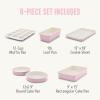imageGreenLife 6 Piece Nonstick Bakeware Set NonToxic PFASFree Ceramic Oven Pans Dishwasher ampamp Oven Safe to 450F Easy Release Baking Sheet Loaf Pan Rectangle ampamp Round Cake Muffin Pan PinkPink