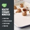 imageGreenLife Bakeware 18 x 13 Half Cookie Sheet Baking Pan NonToxic PFASFree Healthy Ceramic Nonstick Oven Safe to 450F Easy Release Even Heating Easy Clean Blue HazeBlack