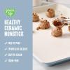 imageGreenLife Bakeware 18 x 13 Half Cookie Sheet Baking Pan NonToxic PFASFree Healthy Ceramic Nonstick Oven Safe to 450F Easy Release Even Heating Easy Clean Blue HazeBlue Haze