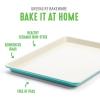 imageGreenLife Bakeware Healthy Ceramic Nonstick 4 Piece Toaster Oven Baking Set with Cookie Sheet Muffin and Cake Pan PFASFree TurquoiseTurquoise