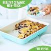 imageGreenLife Bakeware Healthy Ceramic Nonstick 4 Piece Toaster Oven Baking Set with Cookie Sheet Muffin and Cake Pan PFASFree TurquoiseTurquoise