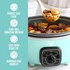 imageGreenLife 8QT Slow Cooker NonToxic PFASFree Ceramic Nonstick Removable Interior Bowl Programmable Family Friendly Keep Warm Stovetop ampamp Oven Safe Dishwasher Safe Crock Timer Glass Lid BlackTurquoise