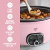 imageGreenLife 8QT Slow Cooker NonToxic PFASFree Ceramic Nonstick Removable Interior Bowl Programmable Family Friendly Keep Warm Stovetop ampamp Oven Safe Dishwasher Safe Crock Timer Glass Lid BlackPink