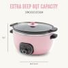 imageGreenLife 8QT Slow Cooker NonToxic PFASFree Ceramic Nonstick Removable Interior Bowl Programmable Family Friendly Keep Warm Stovetop ampamp Oven Safe Dishwasher Safe Crock Timer Glass Lid BlackPink