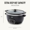 imageGreenLife 8QT Slow Cooker NonToxic PFASFree Ceramic Nonstick Removable Interior Bowl Programmable Family Friendly Keep Warm Stovetop ampamp Oven Safe Dishwasher Safe Crock Timer Glass Lid BlackBlack