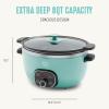 imageGreenLife 8QT Slow Cooker NonToxic PFASFree Ceramic Nonstick Removable Interior Bowl Programmable Family Friendly Keep Warm Stovetop ampamp Oven Safe Dishwasher Safe Crock Timer Glass Lid BlackTurquoise
