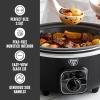 imageGreenLife 8QT Slow Cooker NonToxic PFASFree Ceramic Nonstick Removable Interior Bowl Programmable Family Friendly Keep Warm Stovetop ampamp Oven Safe Dishwasher Safe Crock Timer Glass Lid BlackBlack