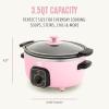 imageGreenLife 8QT Slow Cooker NonToxic PFASFree Ceramic Nonstick Removable Interior Bowl Programmable Family Friendly Keep Warm Stovetop ampamp Oven Safe Dishwasher Safe Crock Timer Glass Lid BlackPink