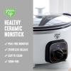 imageGreenLife 8QT Slow Cooker NonToxic PFASFree Ceramic Nonstick Removable Interior Bowl Programmable Family Friendly Keep Warm Stovetop ampamp Oven Safe Dishwasher Safe Crock Timer Glass Lid BlackWhite