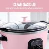 imageGreenLife 8QT Slow Cooker NonToxic PFASFree Ceramic Nonstick Removable Interior Bowl Programmable Family Friendly Keep Warm Stovetop ampamp Oven Safe Dishwasher Safe Crock Timer Glass Lid BlackPink