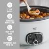 imageGreenLife 8QT Slow Cooker NonToxic PFASFree Ceramic Nonstick Removable Interior Bowl Programmable Family Friendly Keep Warm Stovetop ampamp Oven Safe Dishwasher Safe Crock Timer Glass Lid BlackWhite