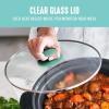 imageGreenLife 8QT Slow Cooker NonToxic PFASFree Ceramic Nonstick Removable Interior Bowl Programmable Family Friendly Keep Warm Stovetop ampamp Oven Safe Dishwasher Safe Crock Timer Glass Lid BlackTurquoise