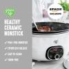 imageGreenLife 8QT Slow Cooker NonToxic PFASFree Ceramic Nonstick Removable Interior Bowl Programmable Family Friendly Keep Warm Stovetop ampamp Oven Safe Dishwasher Safe Crock Timer Glass Lid BlackWhite