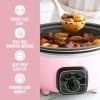 imageGreenLife 8QT Slow Cooker NonToxic PFASFree Ceramic Nonstick Removable Interior Bowl Programmable Family Friendly Keep Warm Stovetop ampamp Oven Safe Dishwasher Safe Crock Timer Glass Lid BlackPink