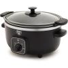 imageGreenLife 8QT Slow Cooker NonToxic PFASFree Ceramic Nonstick Removable Interior Bowl Programmable Family Friendly Keep Warm Stovetop ampamp Oven Safe Dishwasher Safe Crock Timer Glass Lid BlackBlack