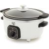 imageGreenLife 8QT Slow Cooker NonToxic PFASFree Ceramic Nonstick Removable Interior Bowl Programmable Family Friendly Keep Warm Stovetop ampamp Oven Safe Dishwasher Safe Crock Timer Glass Lid BlackWhite