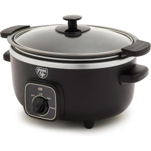 imageGreenLife 8QT Slow Cooker NonToxic PFASFree Ceramic Nonstick Removable Interior Bowl Programmable Family Friendly Keep Warm Stovetop ampamp Oven Safe Dishwasher Safe Crock Timer Glass Lid BlackBlack