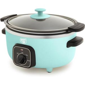 imageGreenLife 8QT Slow Cooker NonToxic PFASFree Ceramic Nonstick Removable Interior Bowl Programmable Family Friendly Keep Warm Stovetop ampamp Oven Safe Dishwasher Safe Crock Timer Glass Lid BlackTurquoise