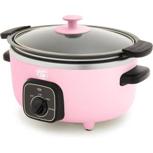 imageGreenLife 8QT Slow Cooker NonToxic PFASFree Ceramic Nonstick Removable Interior Bowl Programmable Family Friendly Keep Warm Stovetop ampamp Oven Safe Dishwasher Safe Crock Timer Glass Lid BlackPink