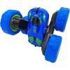 imageThreeking RC Stunt Cars Remote Control Car DoubleSided Driving 360degree Flips Rotating Car Toy GreenBlue