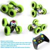 imageThreeking RC Stunt Cars Remote Control Car DoubleSided Driving 360degree Flips Rotating Car Toy GreenGreen