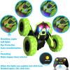 imageThreeking RC Stunt Cars Remote Control Car DoubleSided Driving 360degree Flips Rotating Car Toy GreenGreen