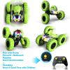 imageThreeking RC Stunt Cars Remote Control Car DoubleSided Driving 360degree Flips Rotating Car Toy GreenGreen