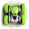 imageThreeking RC Stunt Cars Remote Control Car DoubleSided Driving 360degree Flips Rotating Car Toy GreenGreen