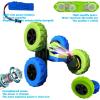 imageThreeking RC Stunt Cars Remote Control Car DoubleSided Driving 360degree Flips Rotating Car Toy GreenGreenblue
