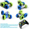 imageThreeking RC Stunt Cars Remote Control Car DoubleSided Driving 360degree Flips Rotating Car Toy GreenGreenblue