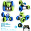 imageThreeking RC Stunt Cars Remote Control Car DoubleSided Driving 360degree Flips Rotating Car Toy GreenGreenblue