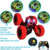 imageThreeking RC Stunt Cars Remote Control Car DoubleSided Driving 360degree Flips Rotating Car Toy GreenRed
