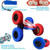 imageThreeking RC Stunt Cars Remote Control Car DoubleSided Driving 360degree Flips Rotating Car Toy GreenRedblue