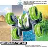 imageThreeking RC Stunt Cars Remote Control Car DoubleSided Driving 360degree Flips Rotating Car Toy GreenWaterproof geen