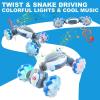 imageThreeking Rc Twist Stunt Car Toy Remote Control Cars Moving Horizontally DoubleSided Driving 360degree Rotating with Lights Music 4WD Car Toys Gifts Presents for BoysGirls Ages 62728bu